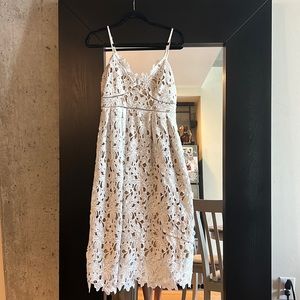 Sans Souci White Midi Dress Lace Small Bridal Shower Bachelorette